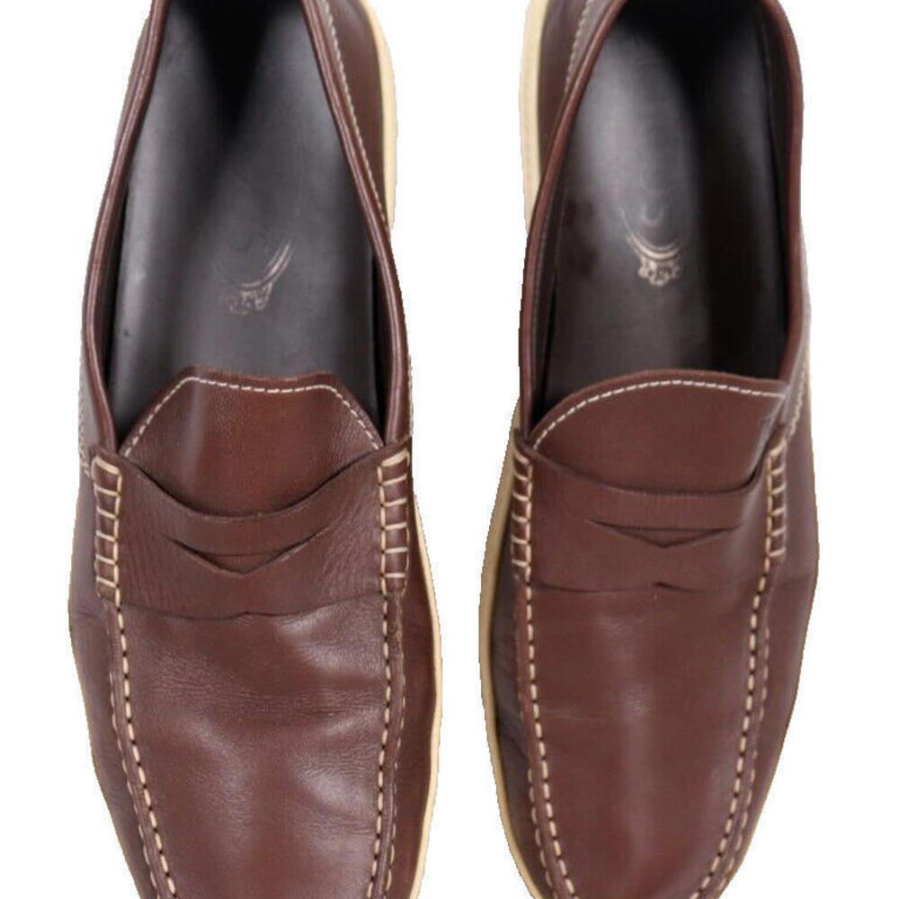 Tod's Mens 9 Brown Leather Grand Atlantic Penny Loafers Slip On Solid